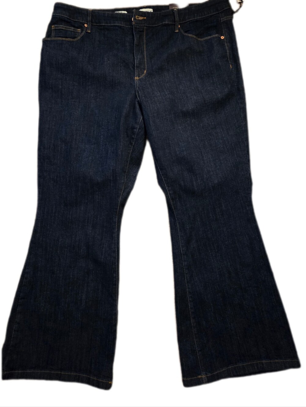 Ava & Viv High Rise Flare Dark Denim Jeans Stretch Boho Plus Size 24 NWT
